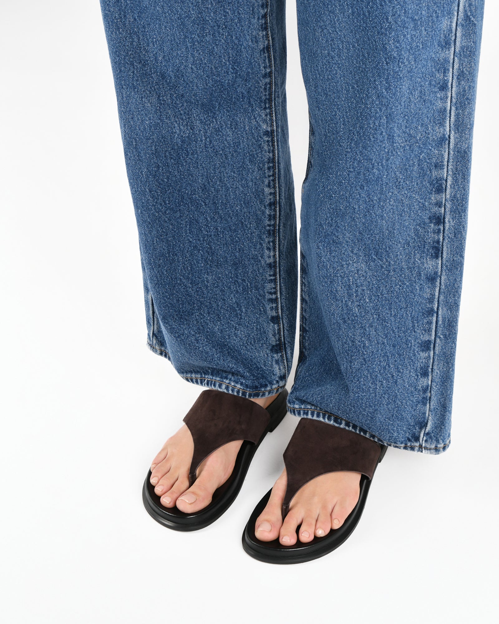 TOBY FLAT SANDALS BITTER CHOC SUEDE image