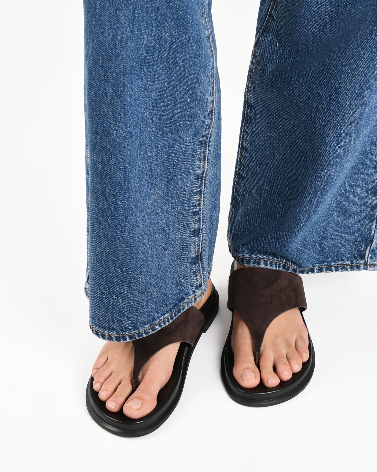 TOBY FLAT SANDALS BITTER CHOC SUEDE image