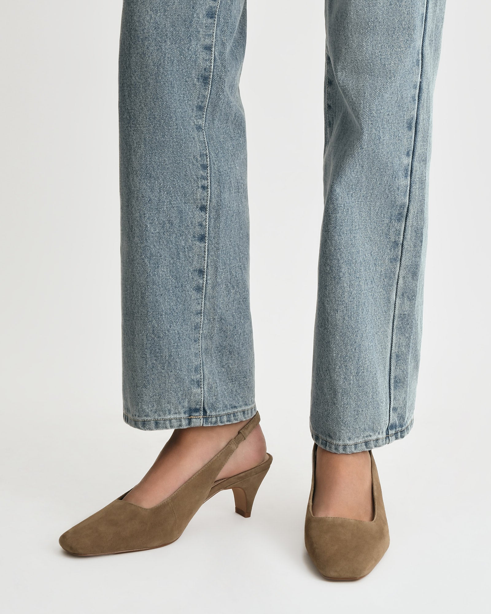 TREY LOW HEELS OLIVE SUEDE image