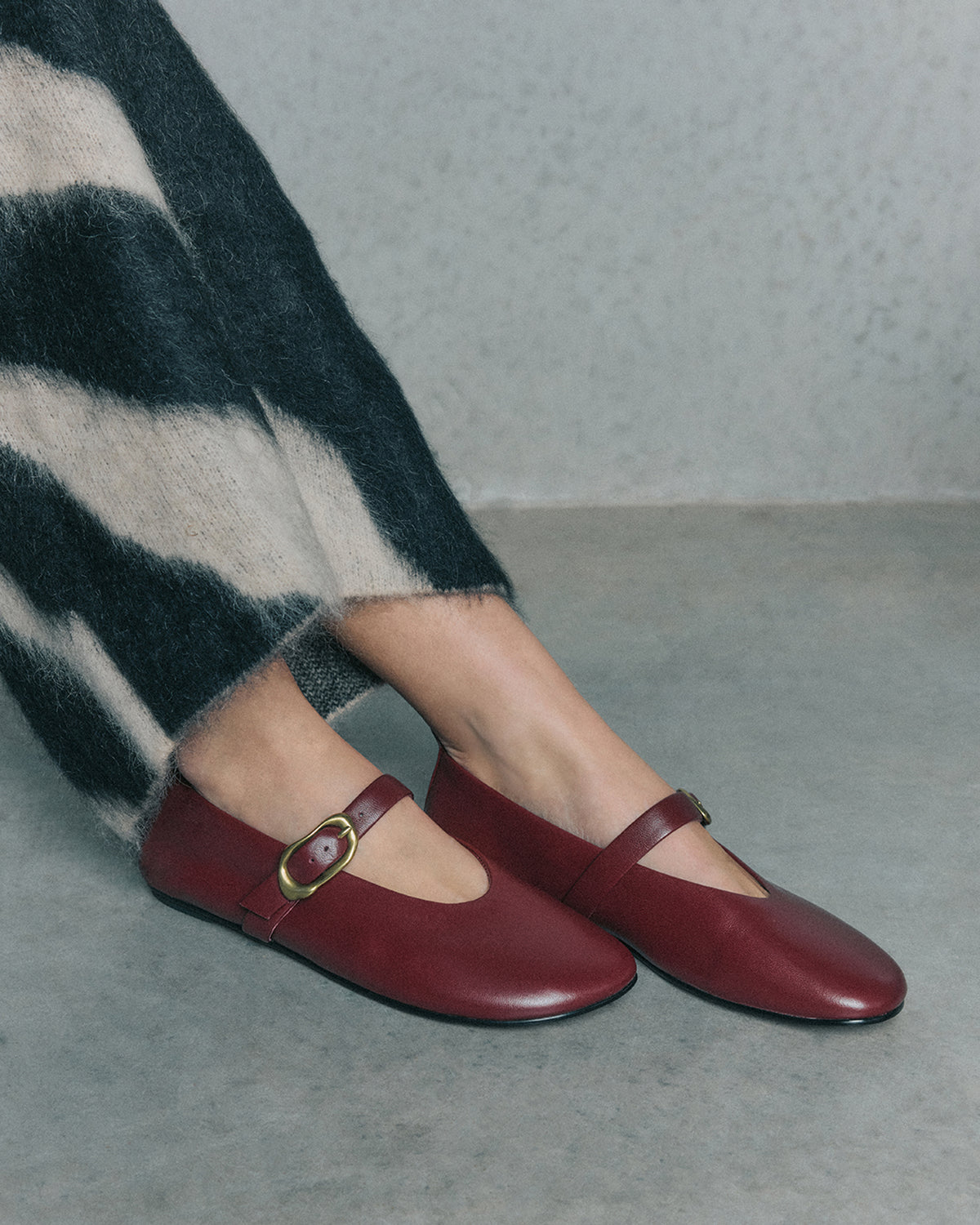 VALLEY BALLET FLATS MULBERRY LEATHER