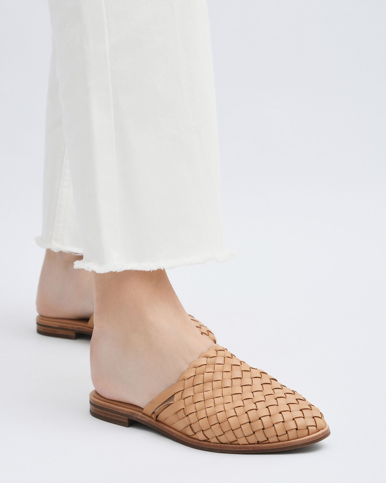 WEAVER CASUAL FLATS TAN LEATHER image