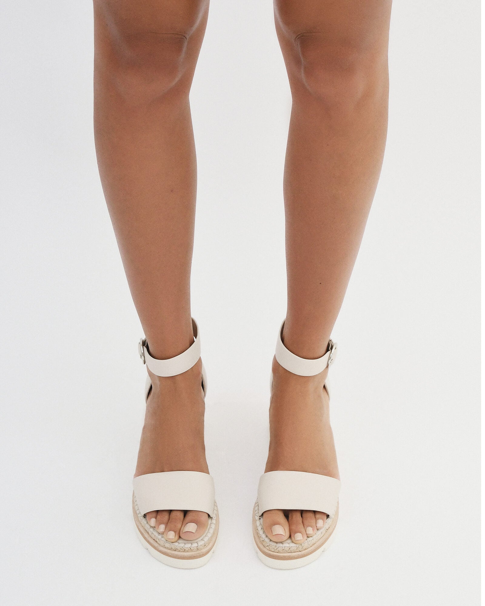 KELLY MID HEEL WEDGES BONE LEATHER image