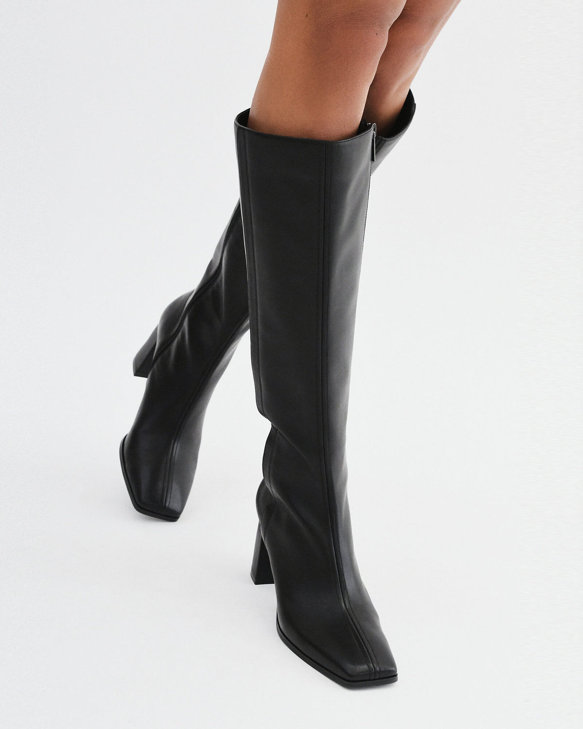 NELLIE KNEE BOOTS BLACK LEATHER