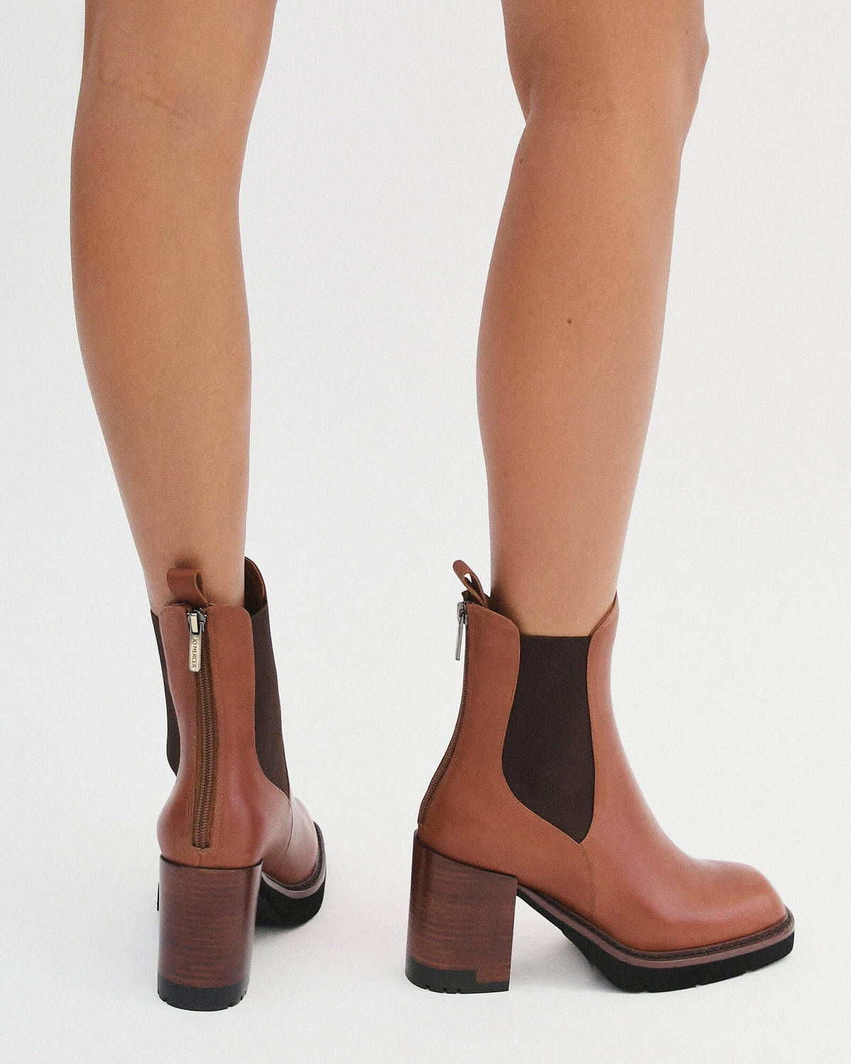VERA HIGH ANKLE BOOTS BRANDY LEATHER