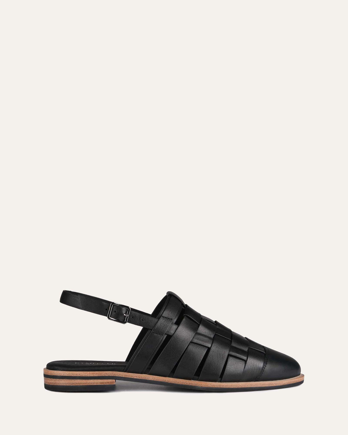 WALKER CASUAL FLATS BLACK LEATHER