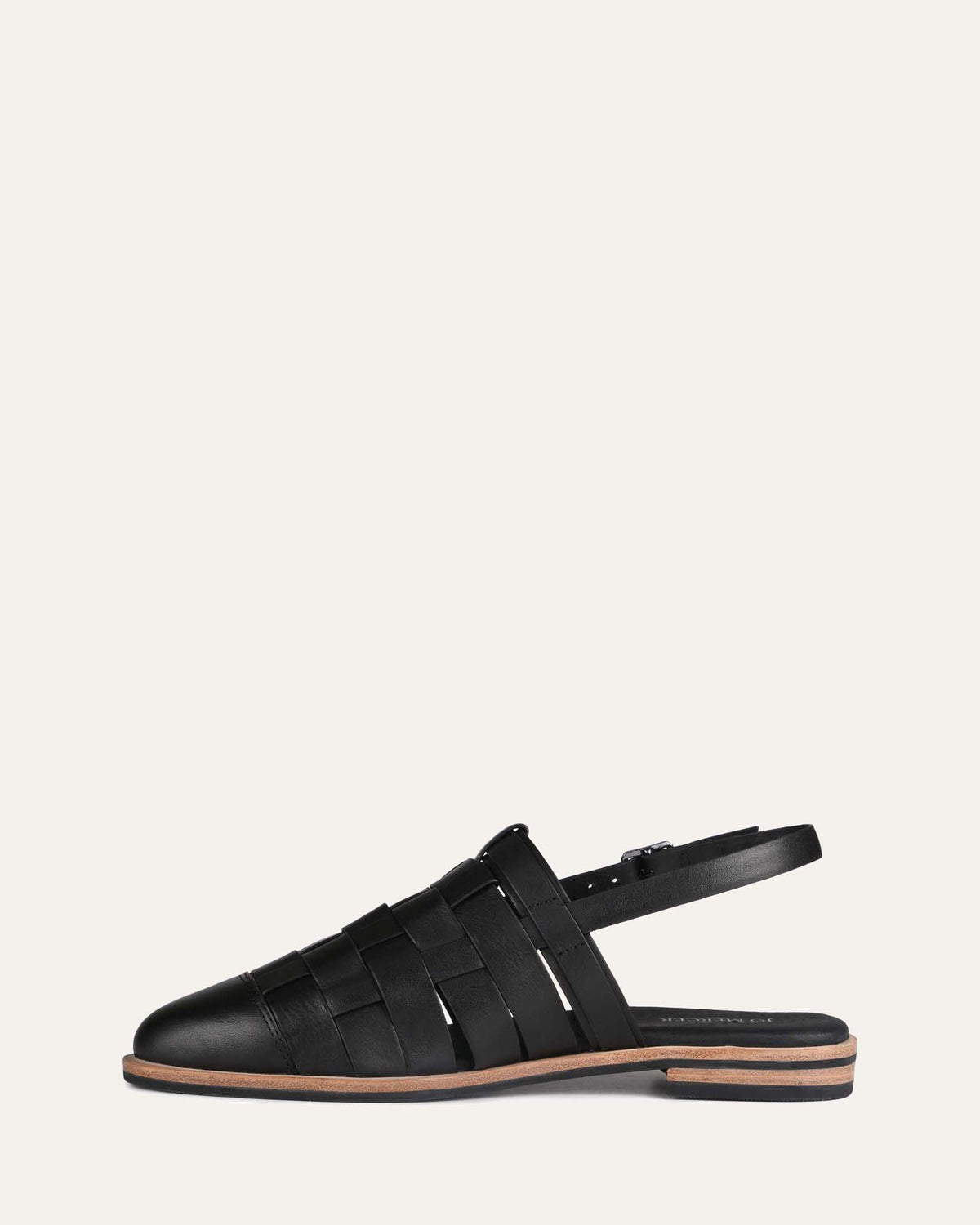 WALKER CASUAL FLATS BLACK LEATHER