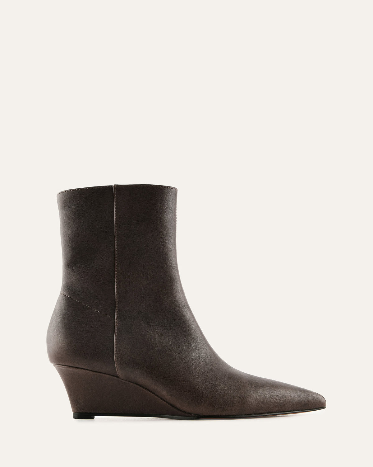 WALTON LOW ANKLE BOOTS BITTER CHOC LEATHER