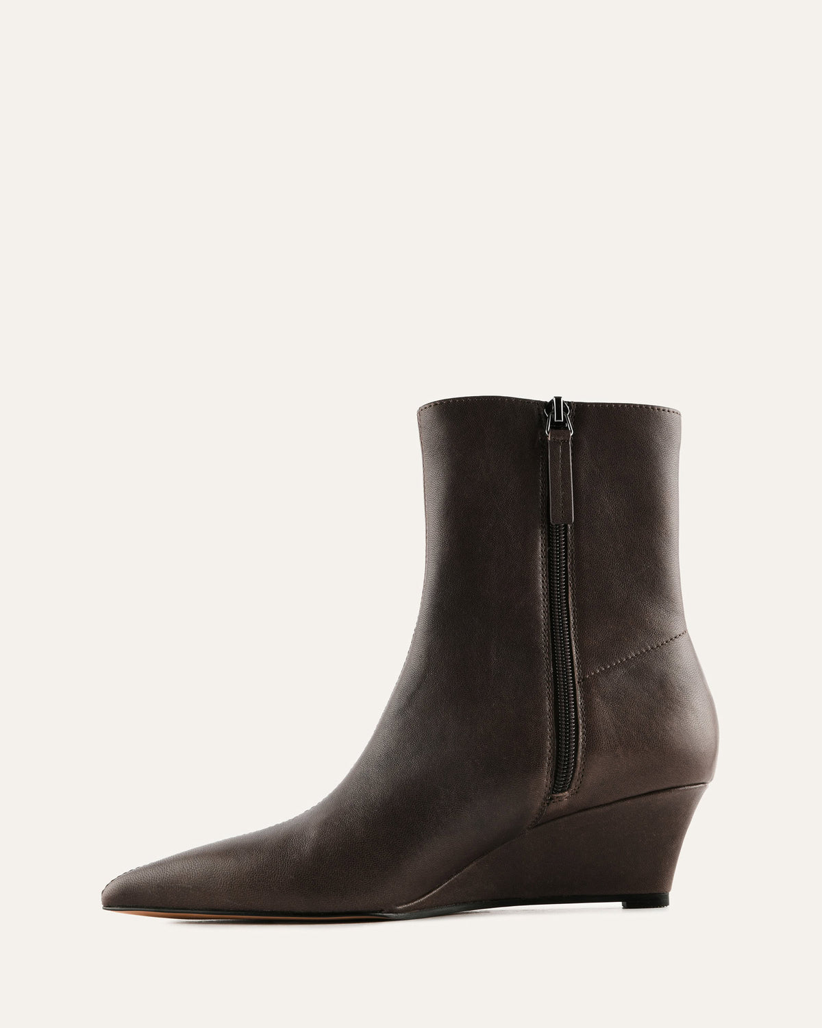 WALTON LOW ANKLE BOOTS BITTER CHOC LEATHER