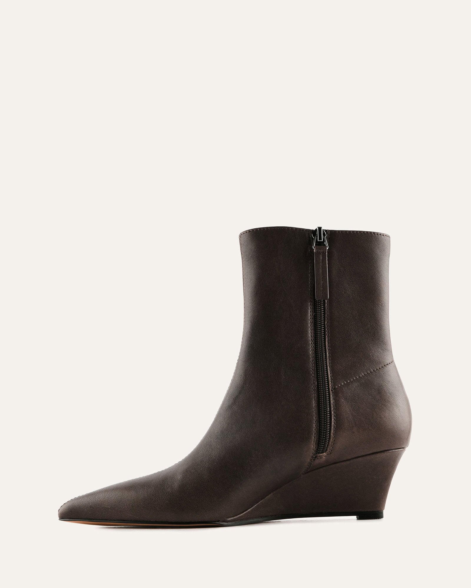 WALTON LOW ANKLE BOOTS BITTER CHOC LEATHER image