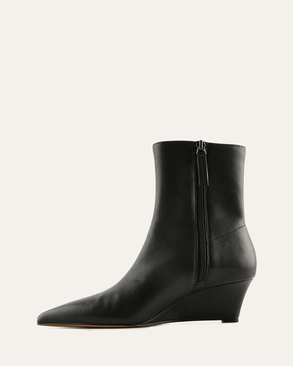 WALTON LOW ANKLE BOOTS BLACK LEATHER