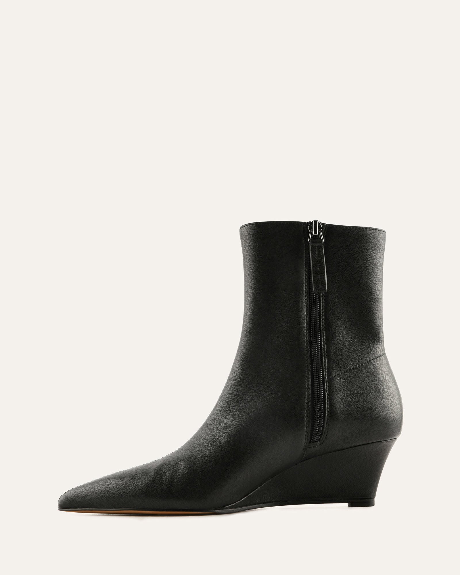WALTON LOW ANKLE BOOTS BLACK LEATHER image