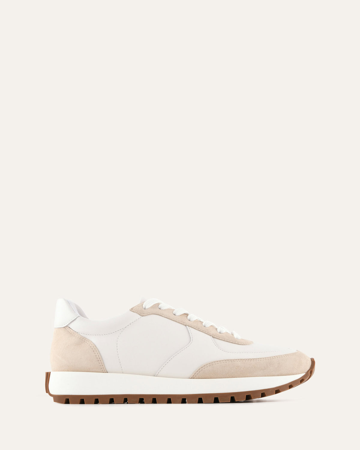 White and beige sneaker on a white background