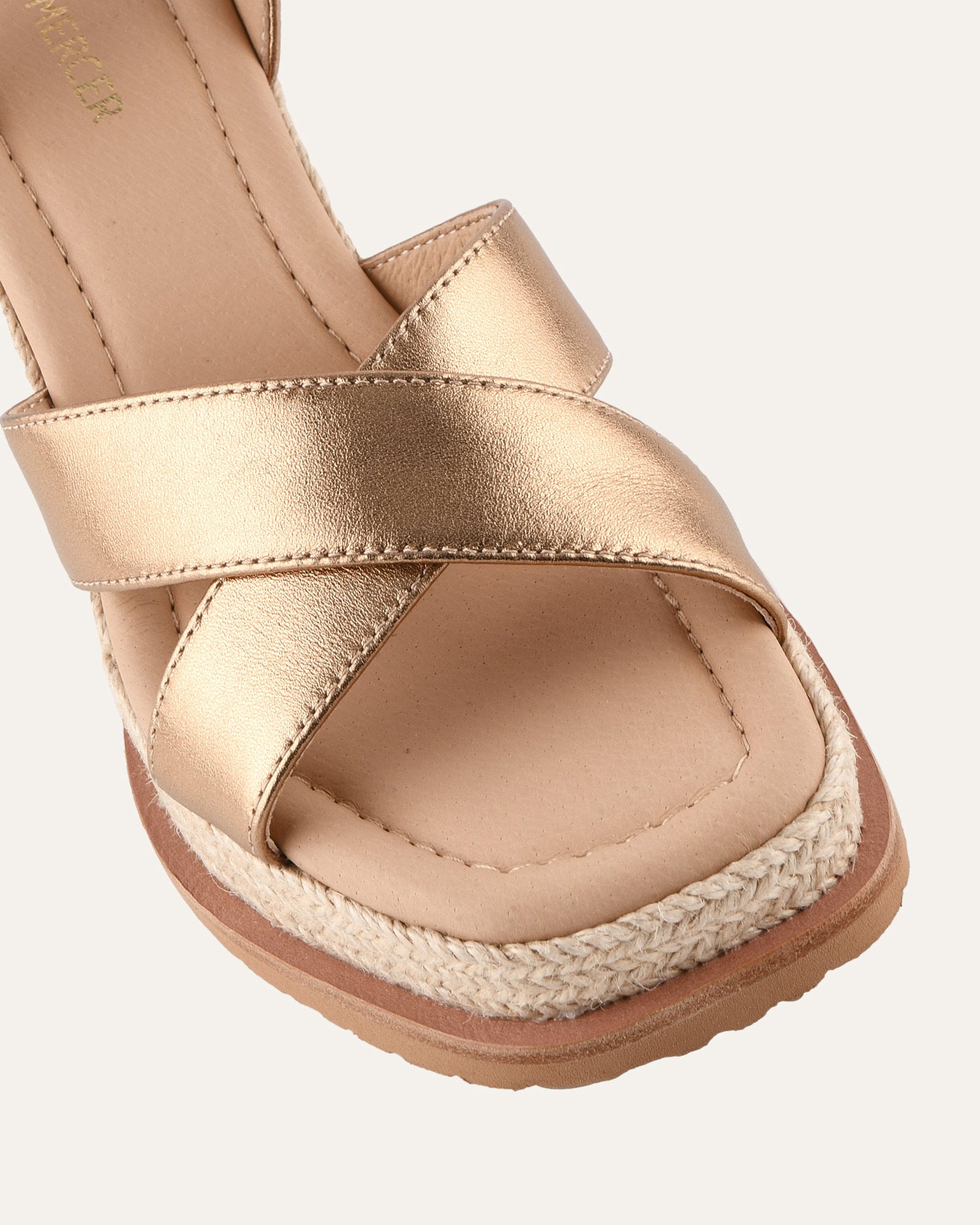 WENDELL HIGH HEEL WEDGES GOLD LEATHER image