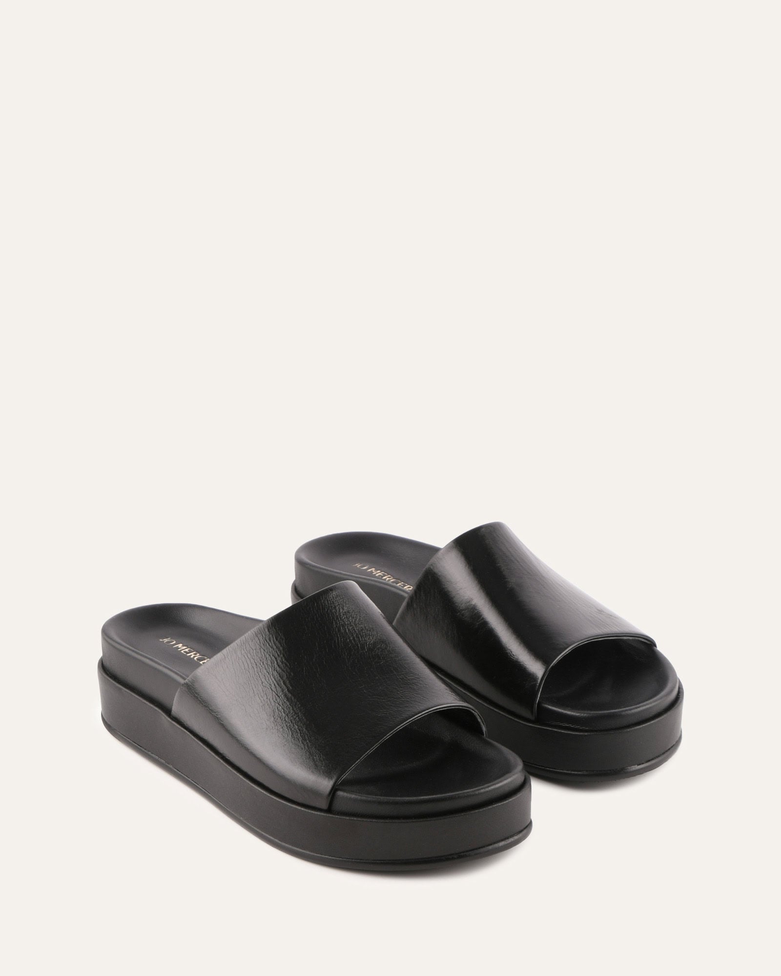WESLEY FLAT SANDALS BLACK LEATHER image