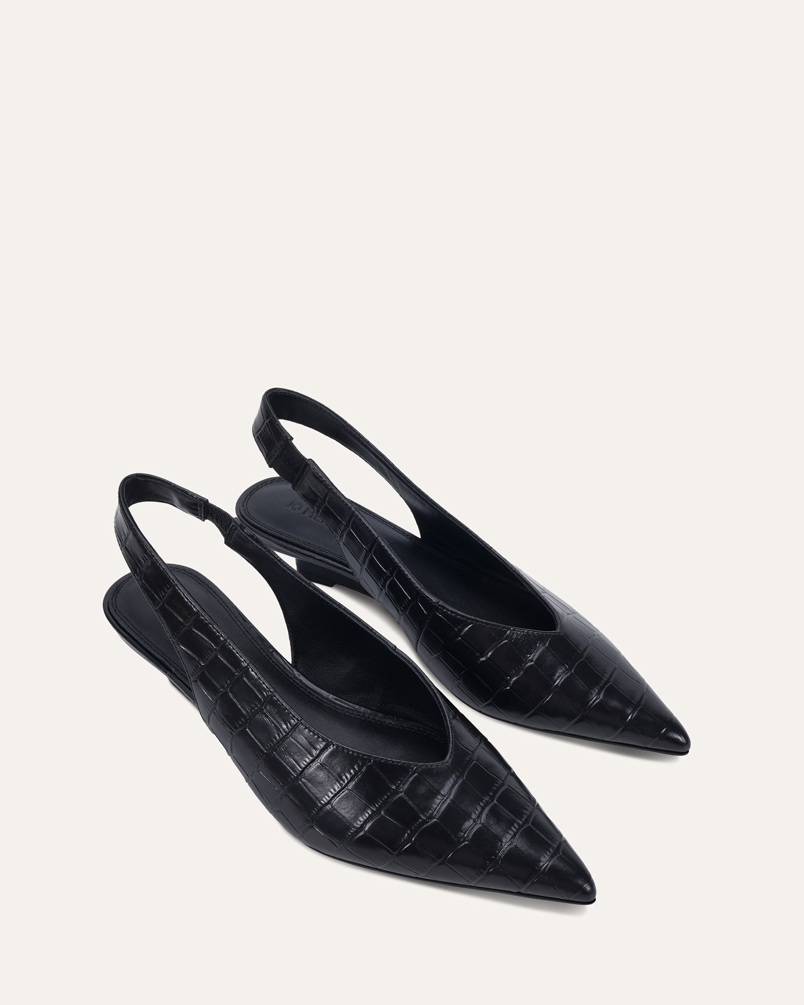 WHITLEY LOW HEELS BLACK CROC image