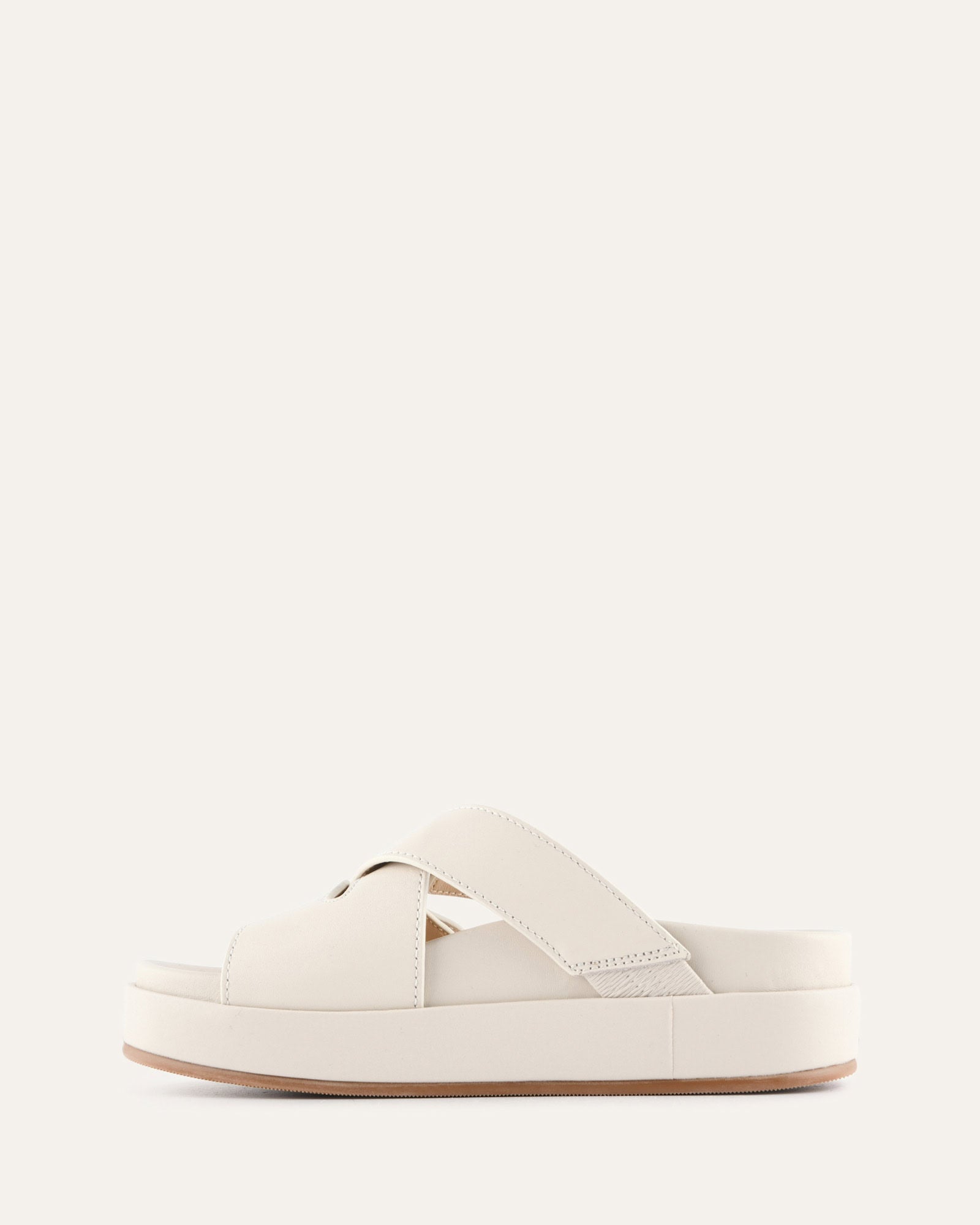 WICCA FLAT SANDALS OFF WHITE LEATHER image