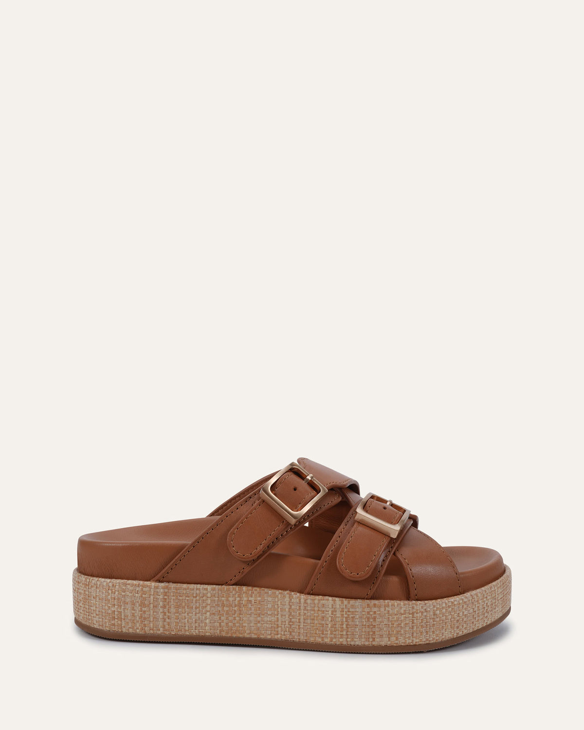 WICCA FLAT SANDALS TUSCAN TAN LEATHER