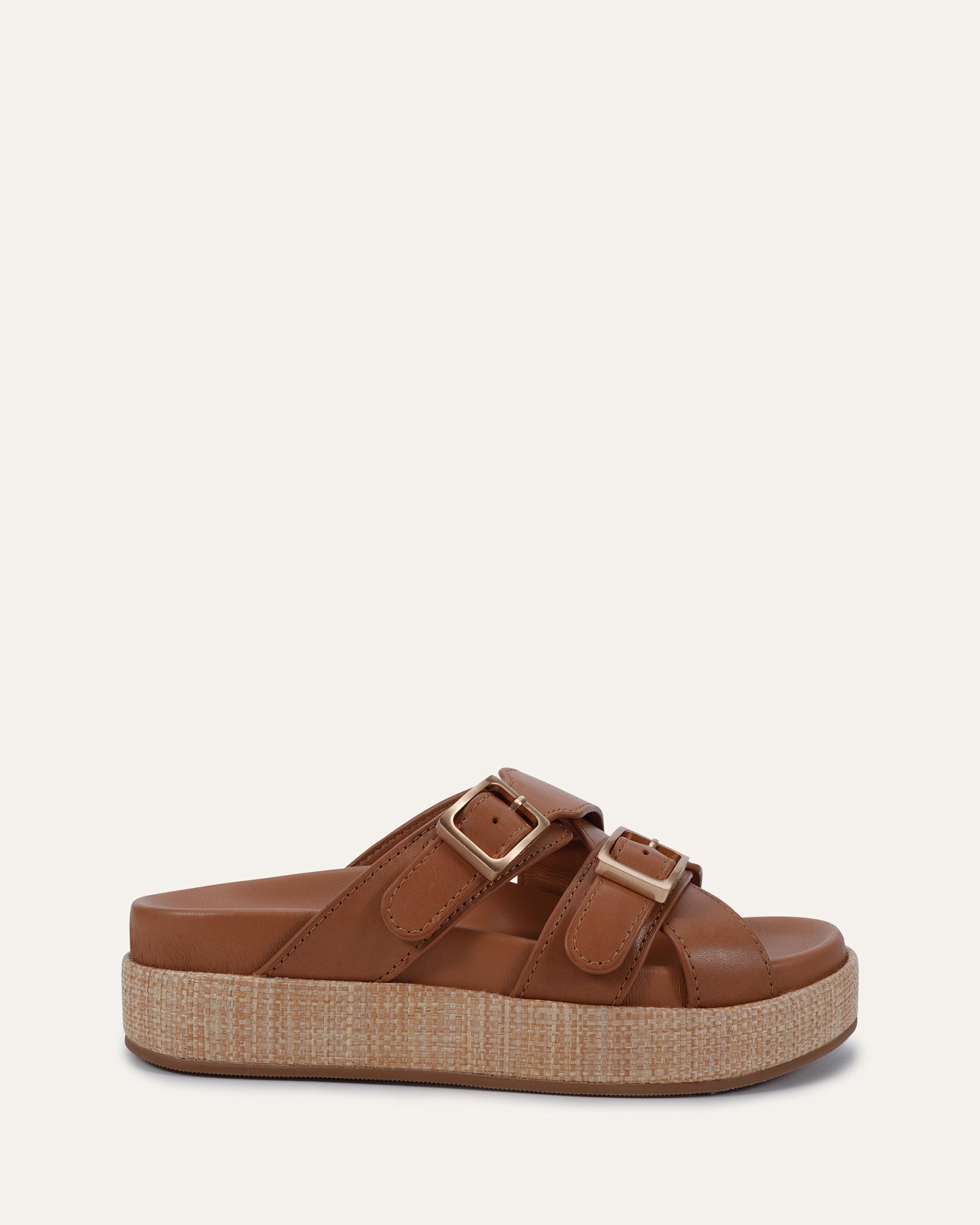 WICCA FLAT SANDALS TUSCAN TAN LEATHER