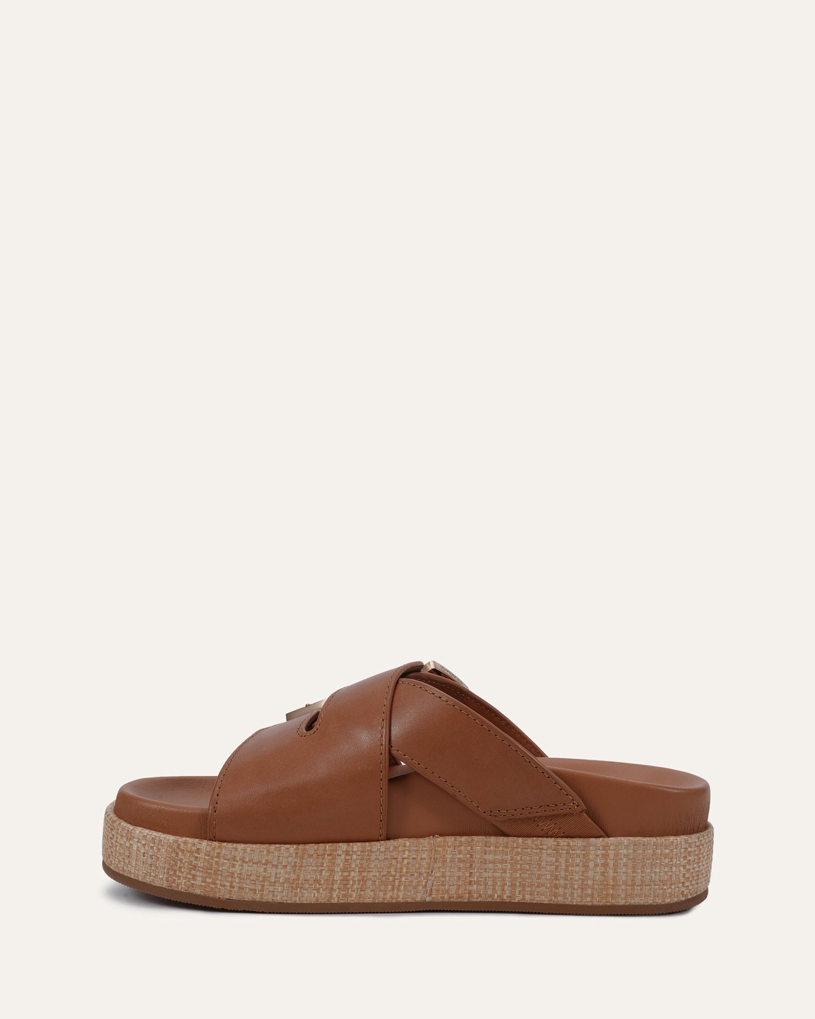 WICCA FLAT SANDALS TUSCAN TAN LEATHER image