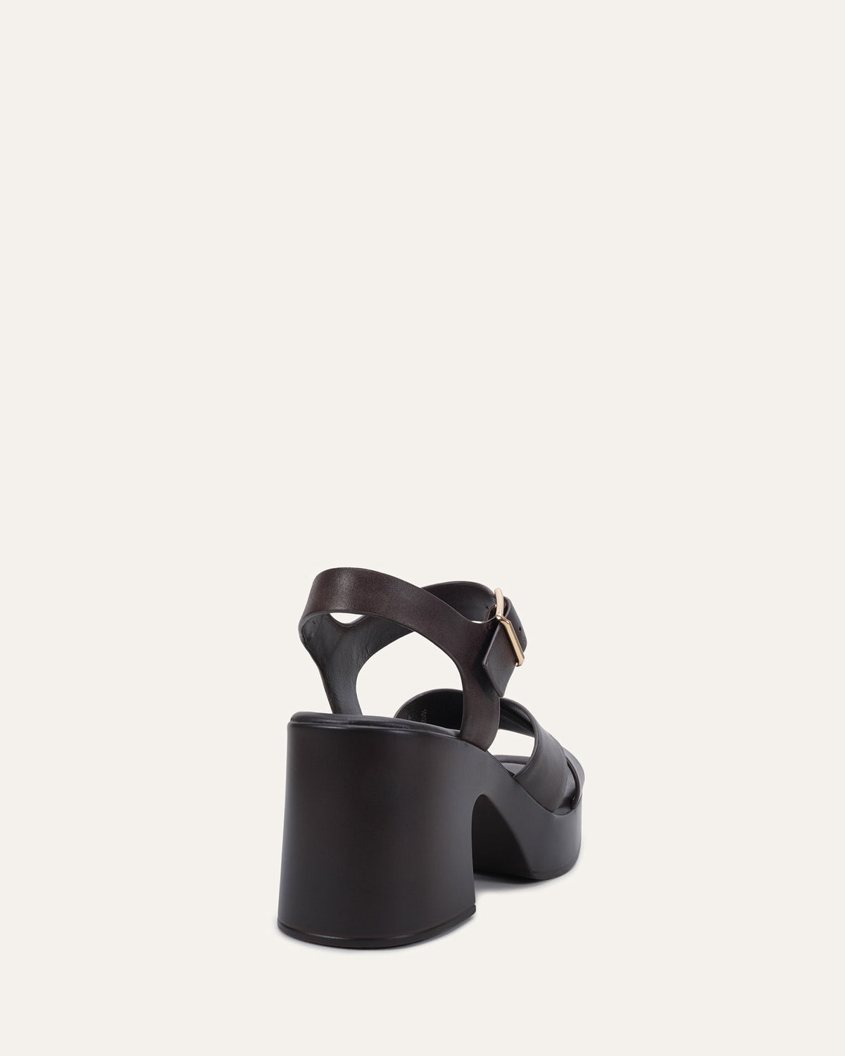 WILMA MID HEEL SANDALS CHOCOLATE LEATHER