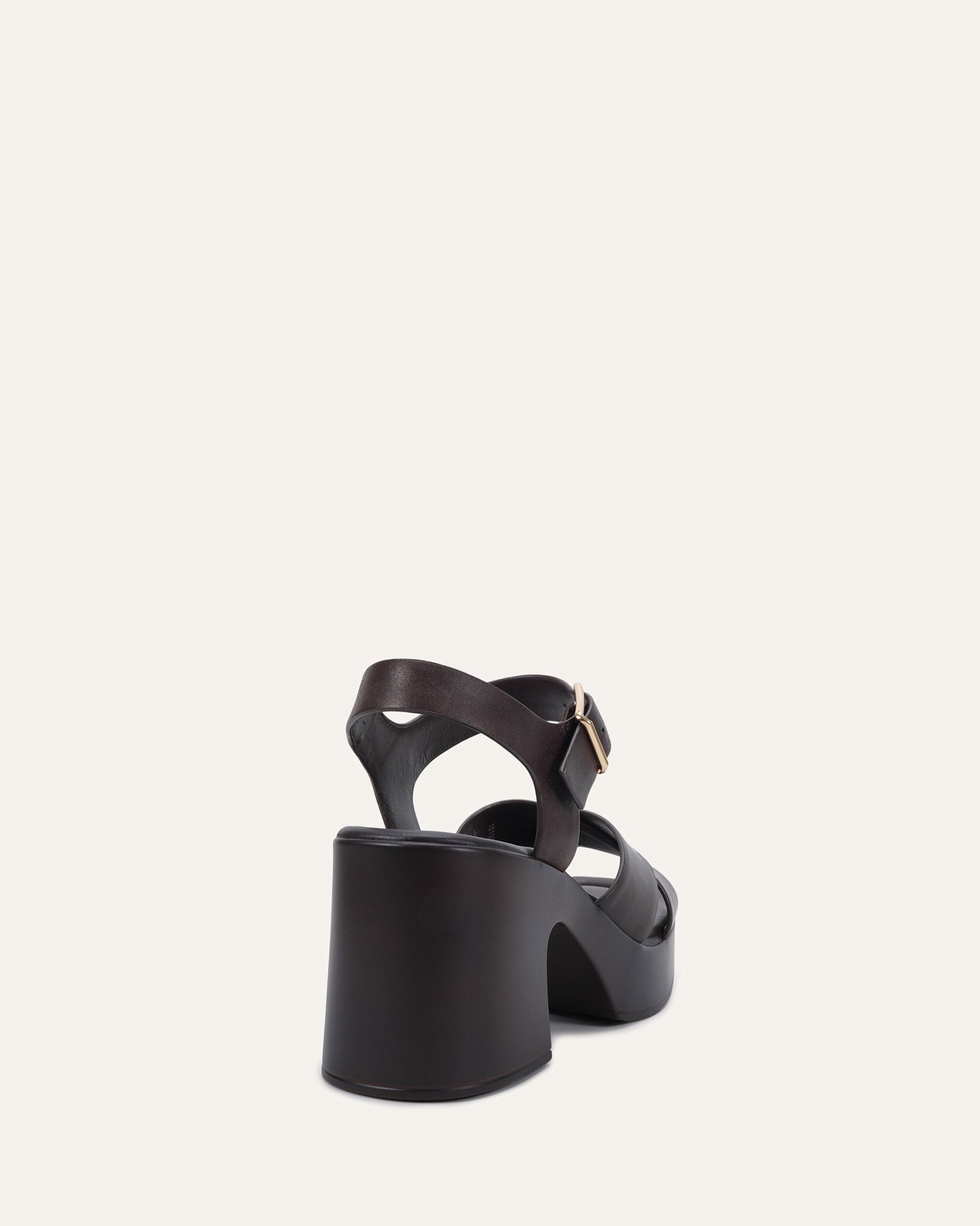 WILMA MID HEEL SANDALS CHOCOLATE LEATHER image