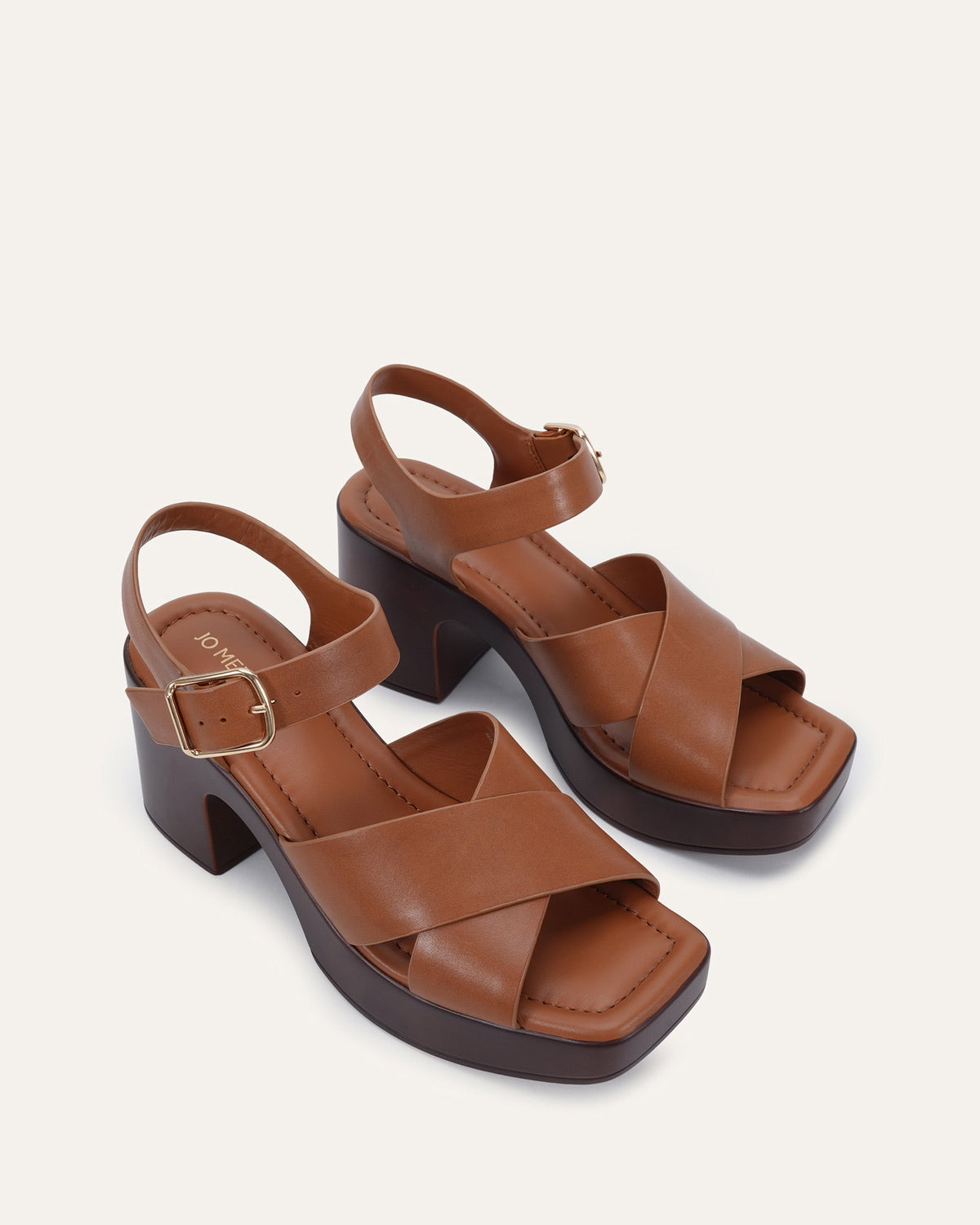 WILMA MID HEEL SANDALS TUSCAN TAN LEATHER