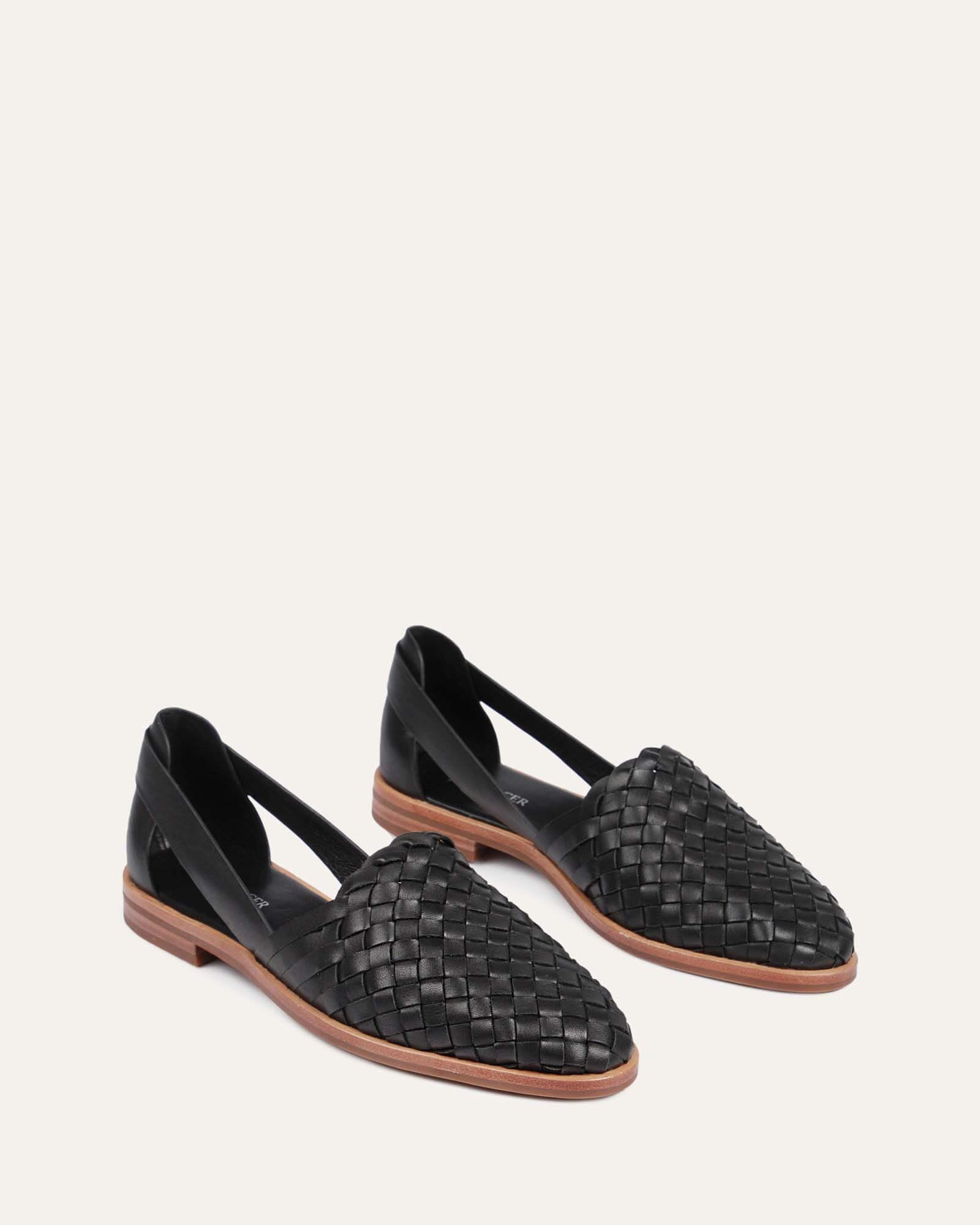 WISDOM CASUAL FLATS BLACK LEATHER image