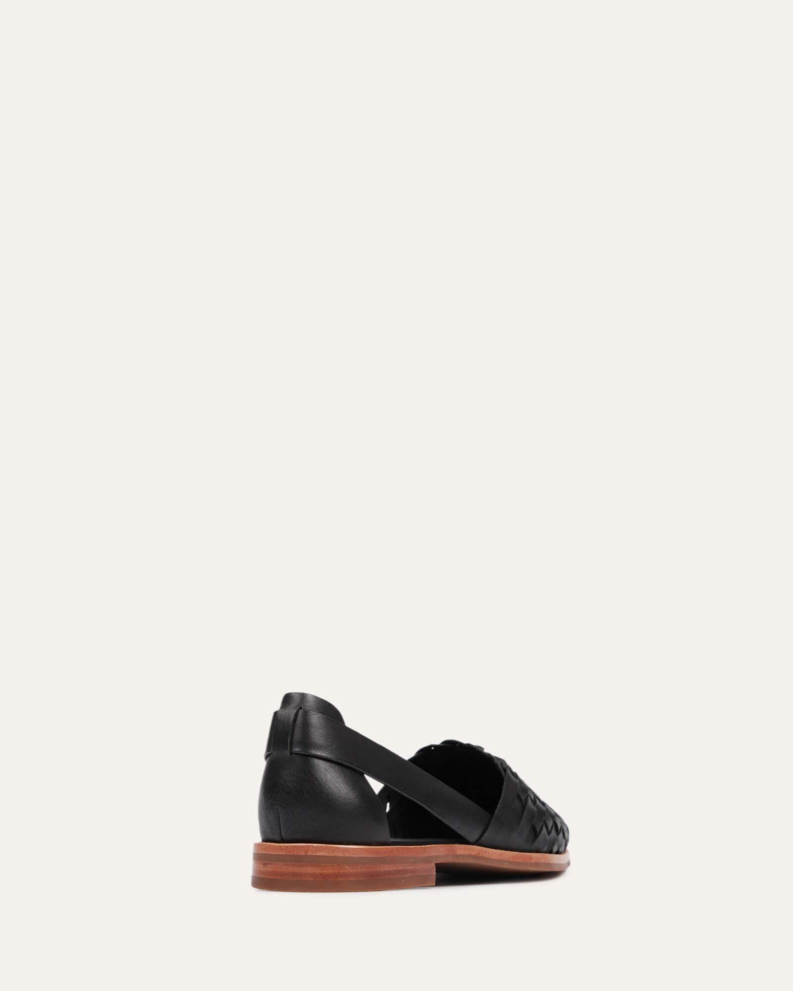 WISDOM CASUAL FLATS BLACK LEATHER image