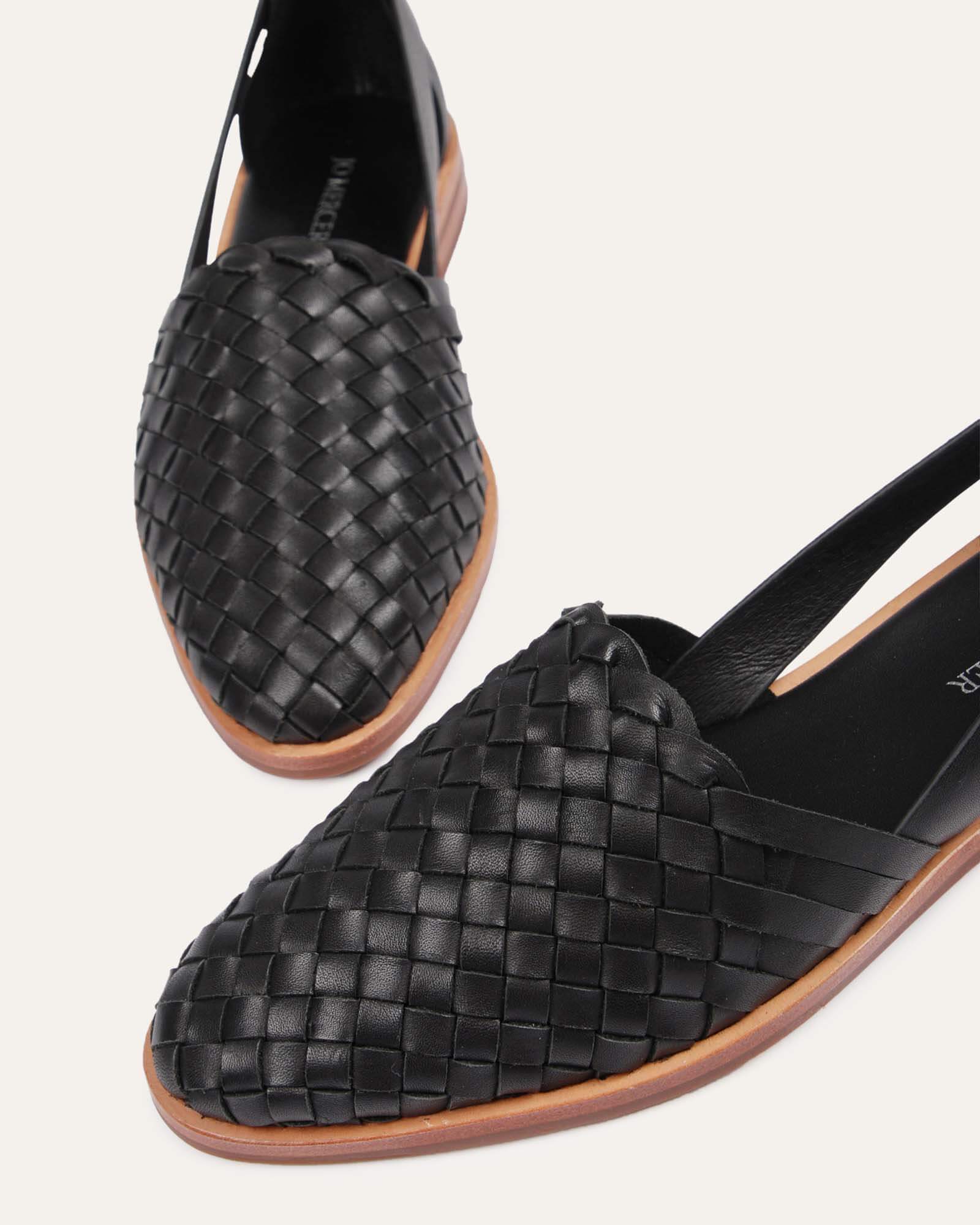 WISDOM CASUAL FLATS BLACK LEATHER image