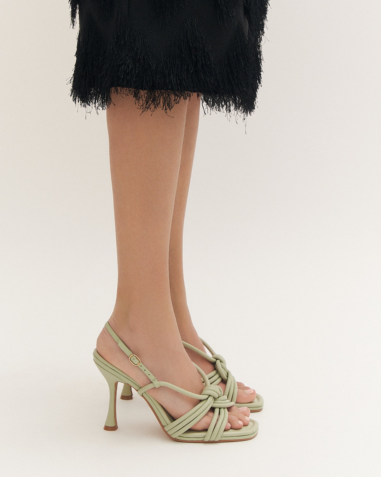 XANTHE HIGH HEEL SANDALS LIGHT SAGE LEATHER image