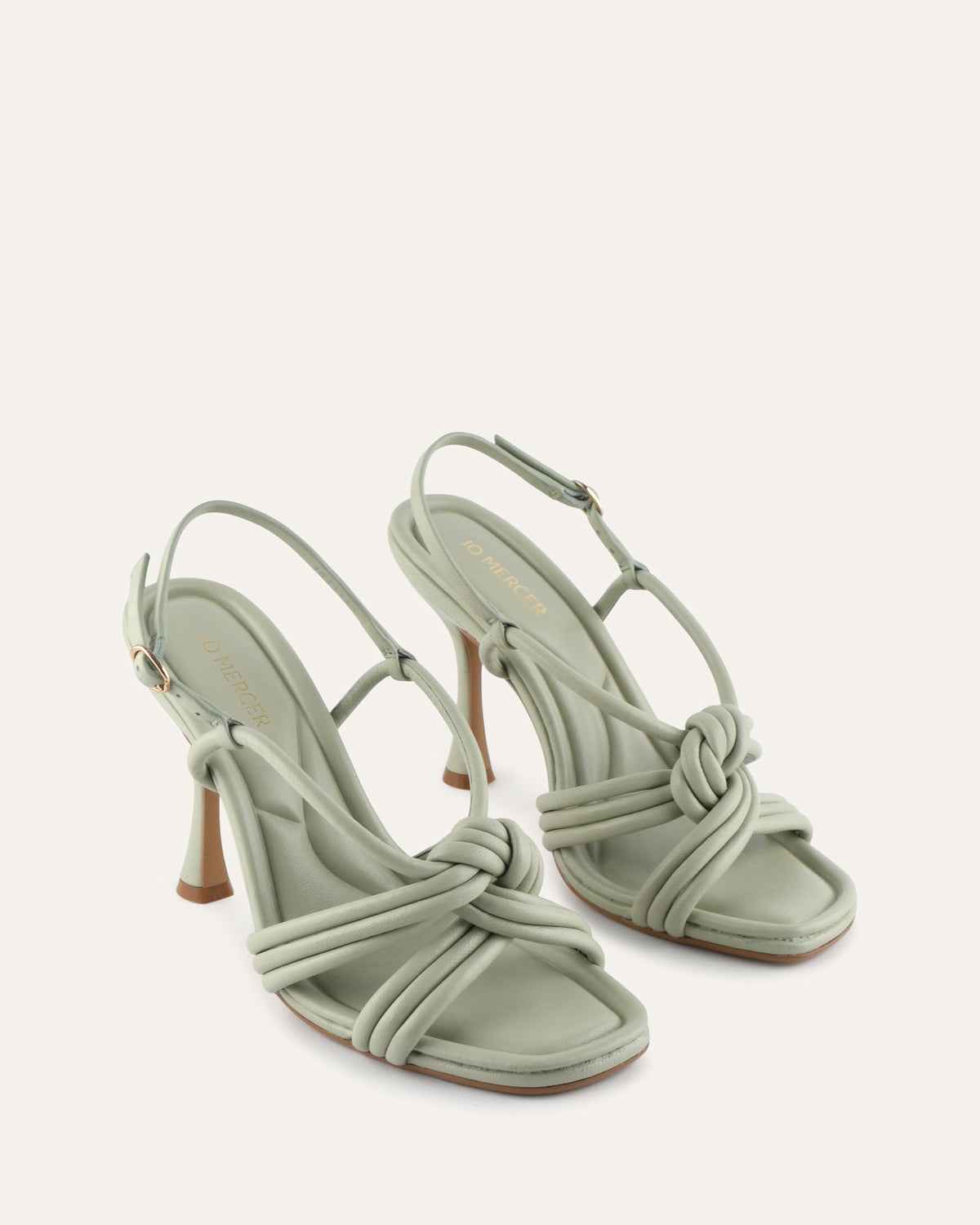 XANTHE HIGH HEEL SANDALS LIGHT SAGE LEATHER