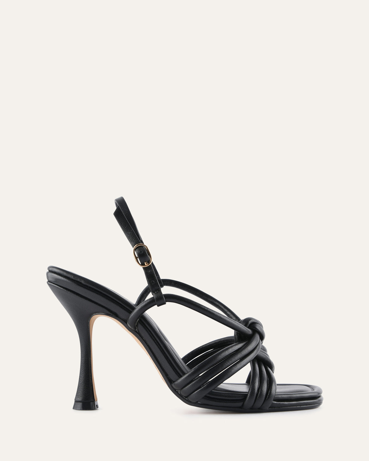 XANTHE HIGH HEEL SANDALS BLACK LEATHER