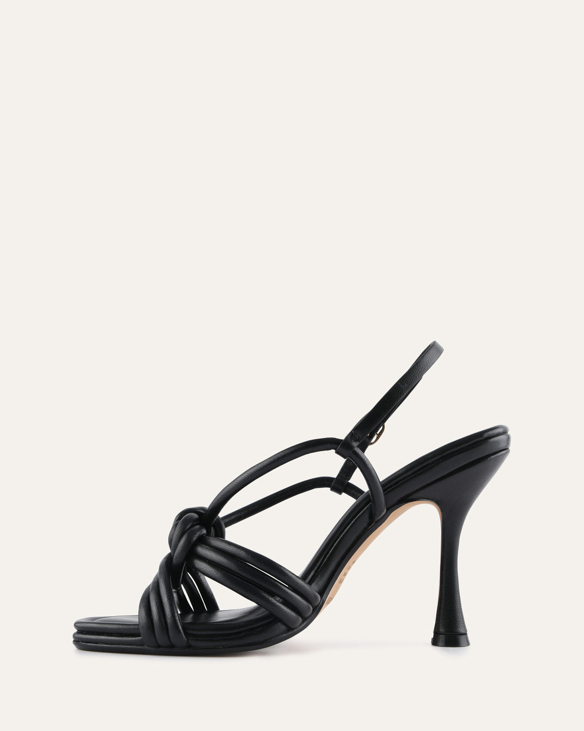 XANTHE HIGH HEEL SANDALS BLACK LEATHER