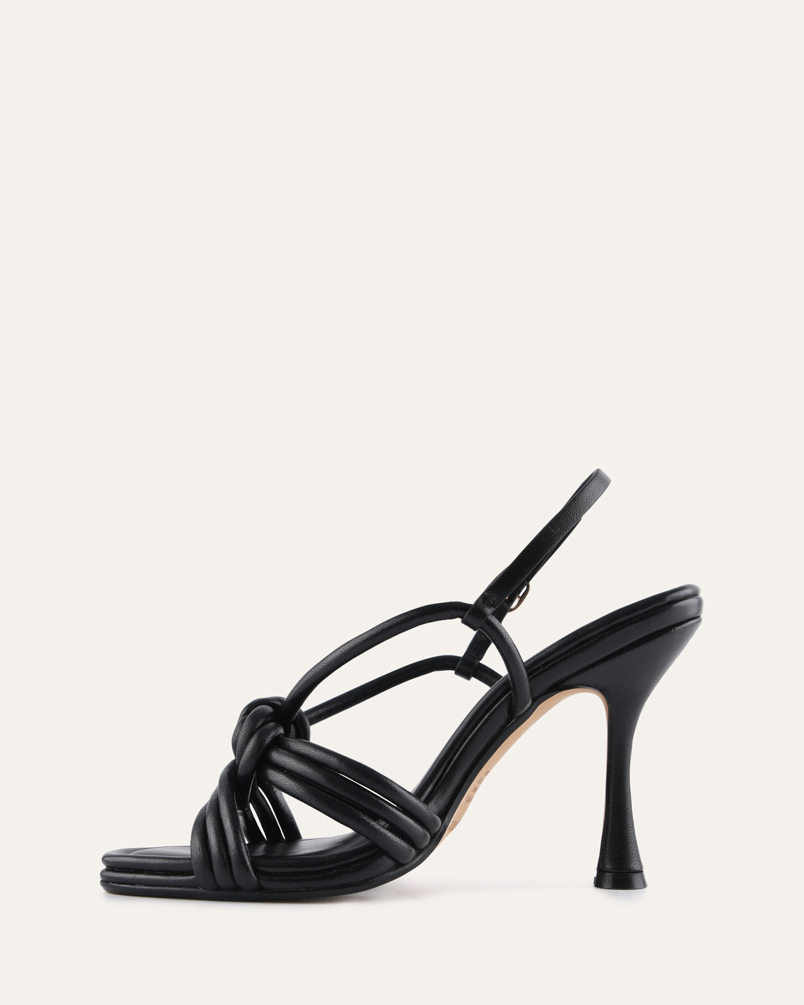 XANTHE HIGH HEEL SANDALS BLACK LEATHER image