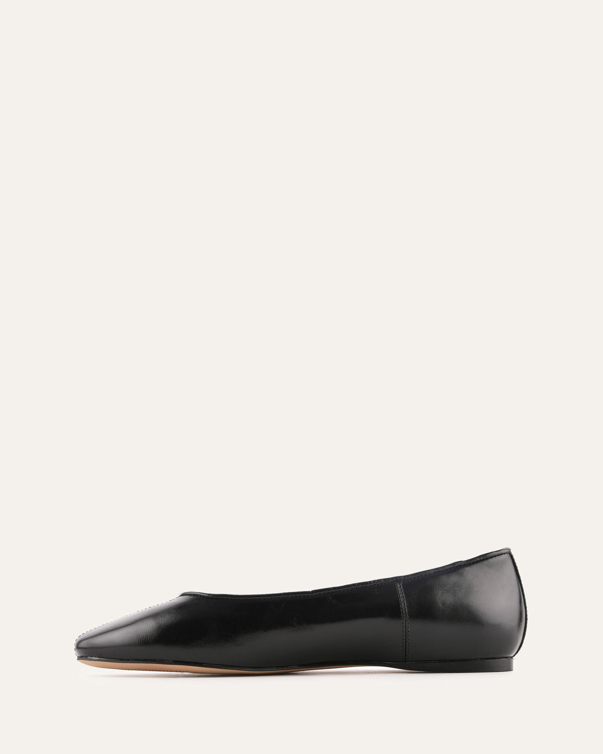 Black flat shoe on a white background