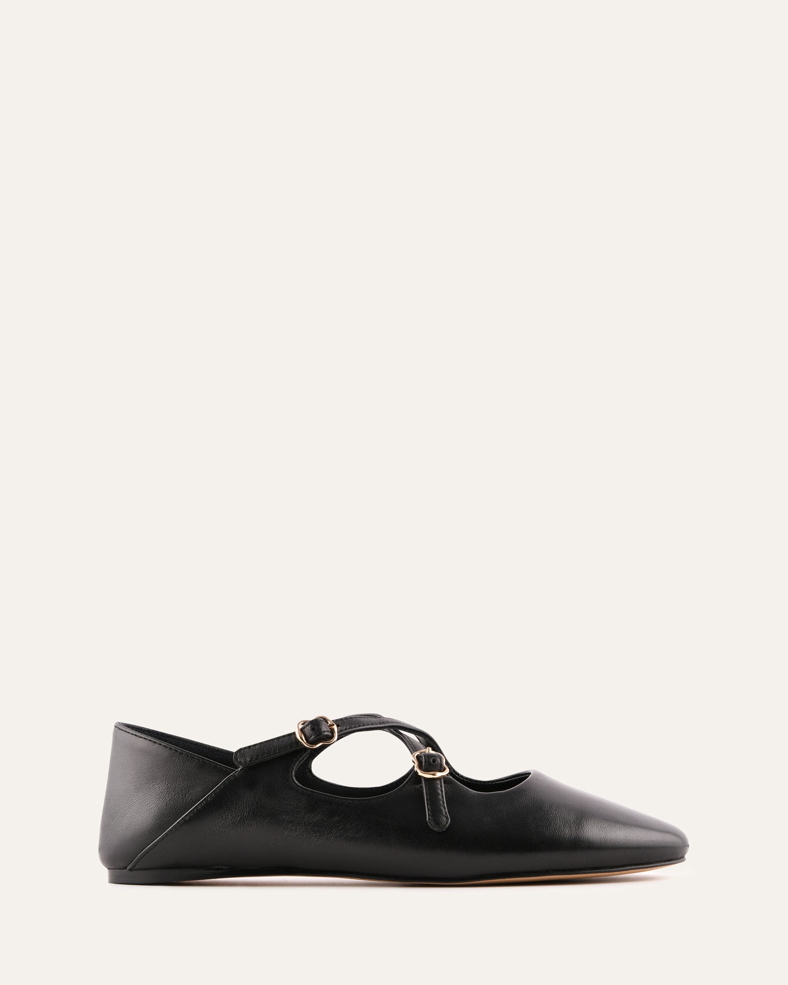 YASMINA CASUAL FLATS BLACK LEATHER image