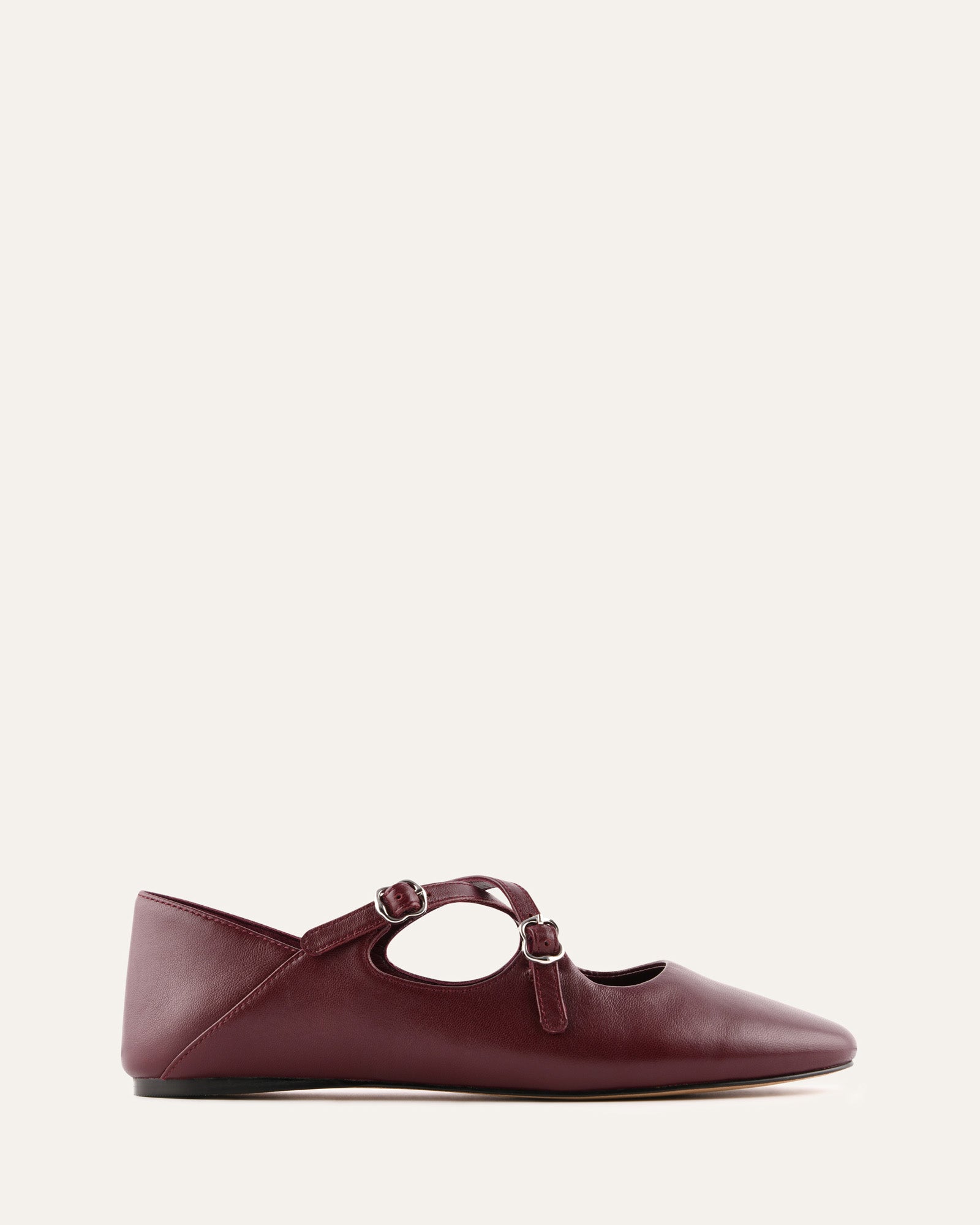 YASMINA CASUAL FLATS MERLOT LEATHER image