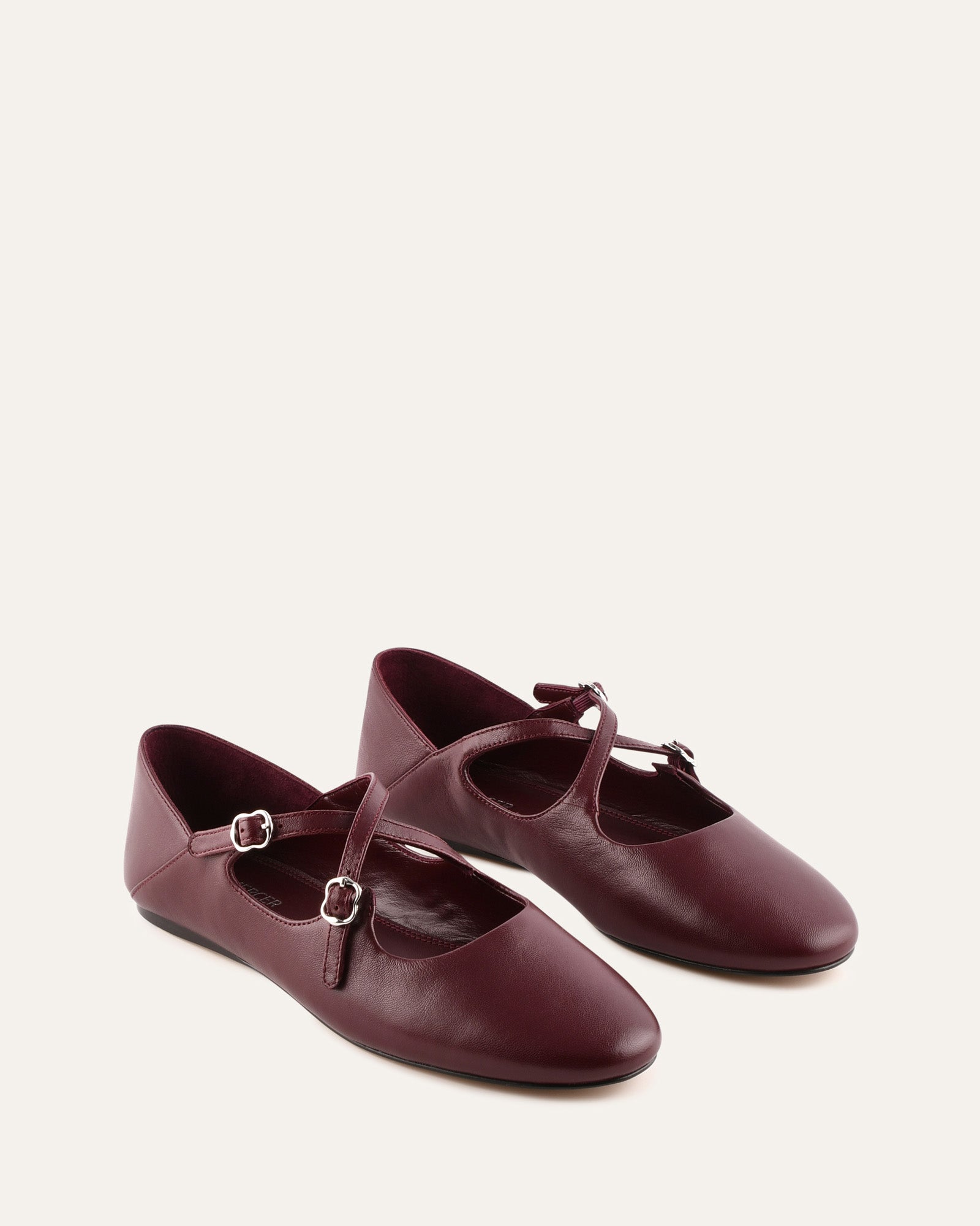 YASMINA CASUAL FLATS MERLOT LEATHER image