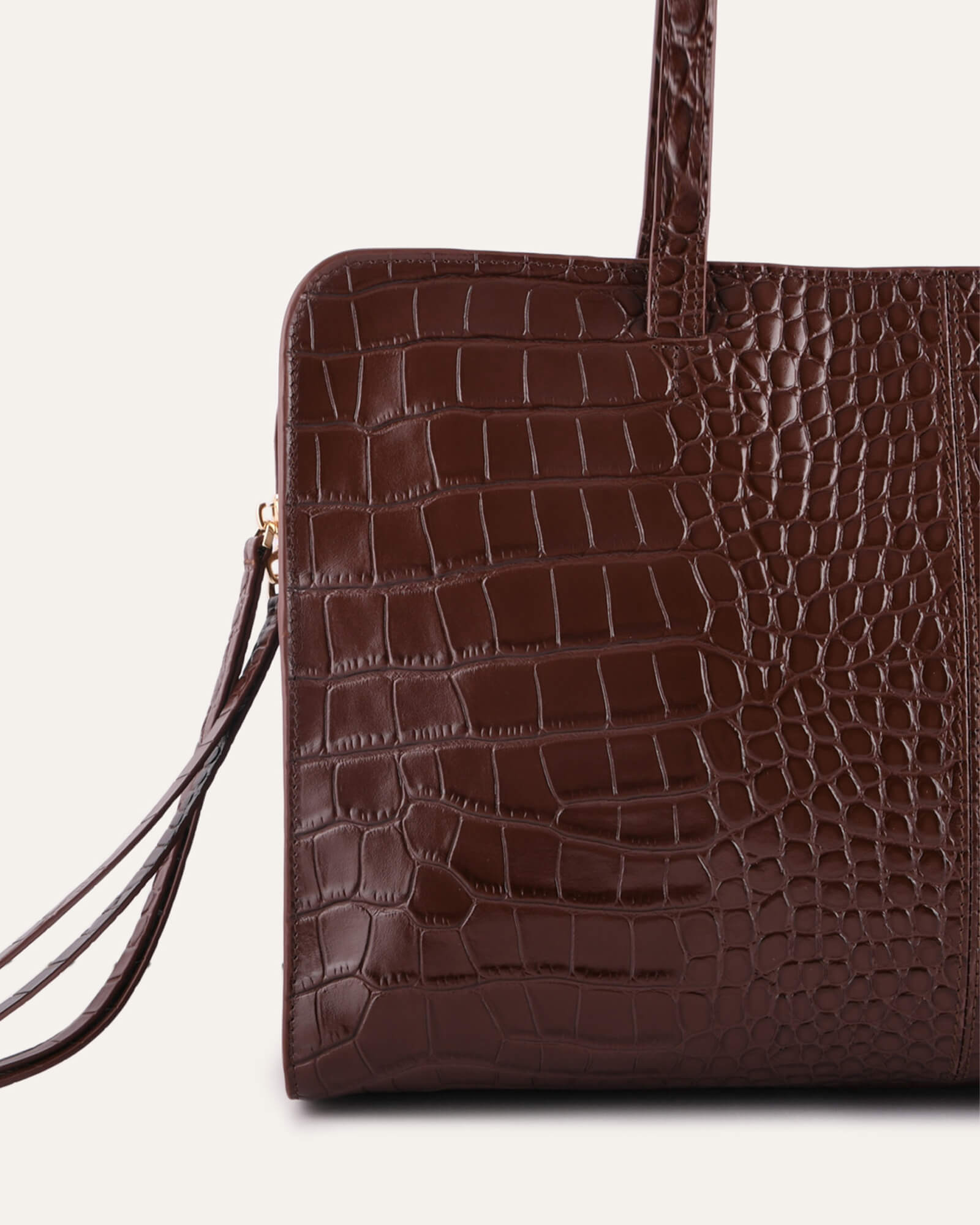 ZELIE SHOUDER BAG CHOCOLATE CROC image