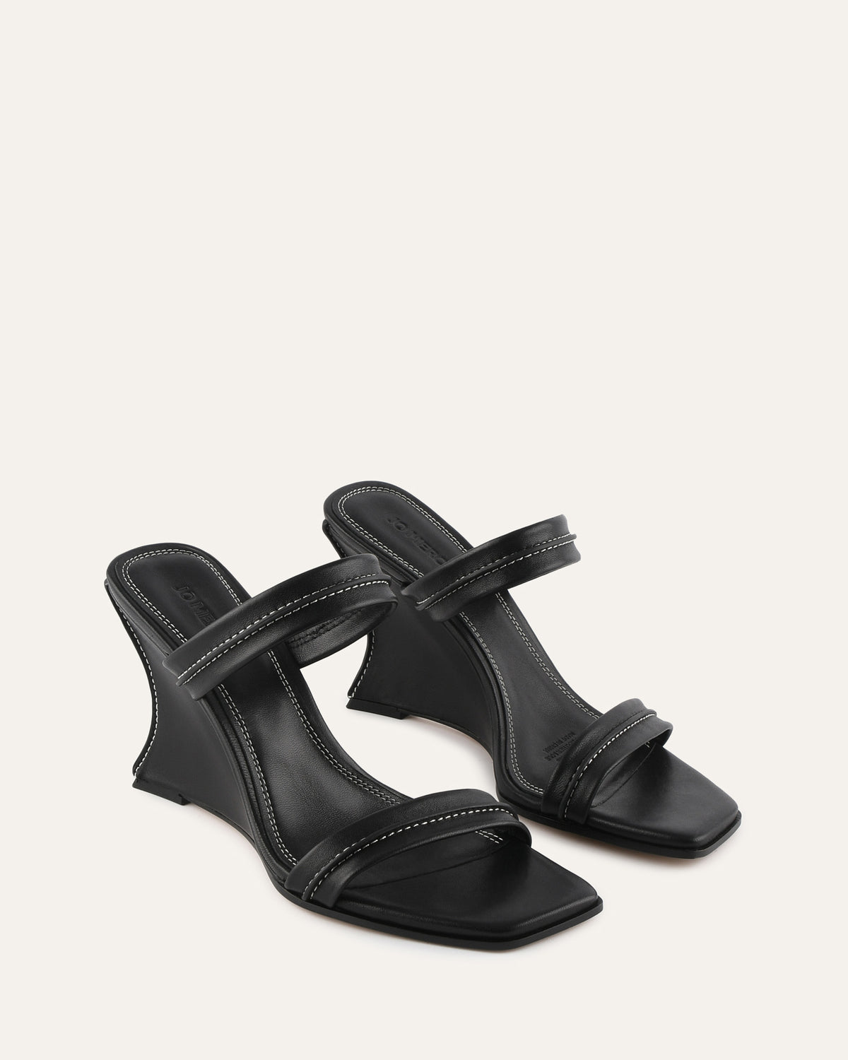ZINNIA HIGH HEEL SANDALS BLACK LEATHER