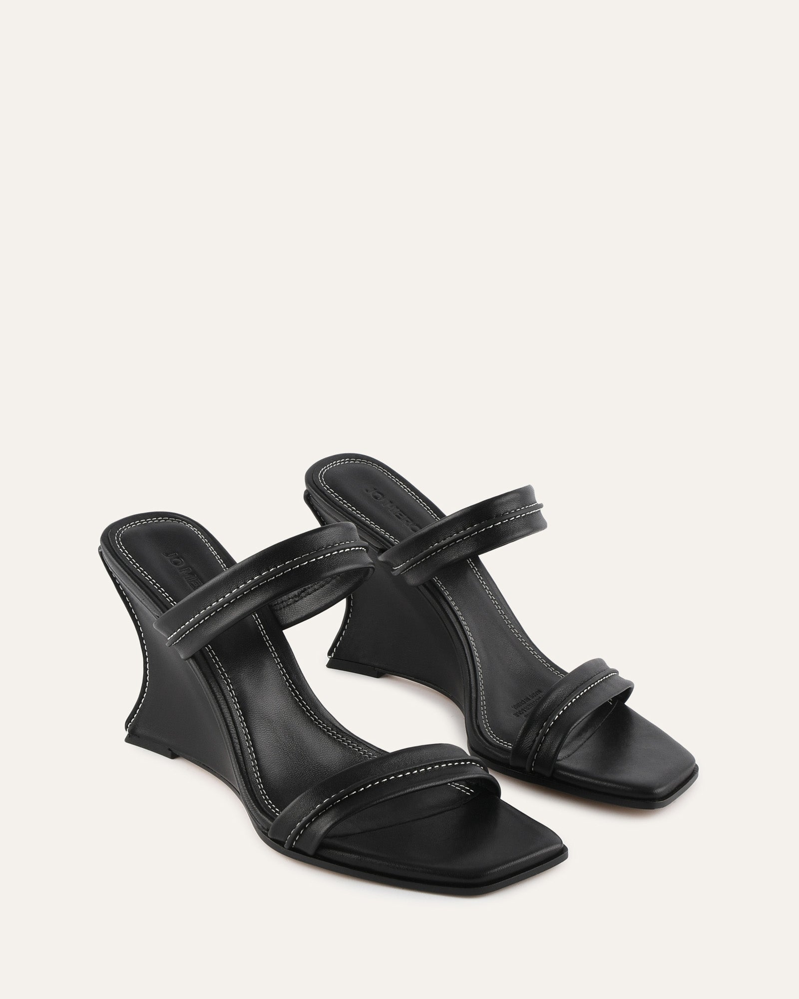 ZINNIA HIGH HEEL SANDALS BLACK LEATHER image