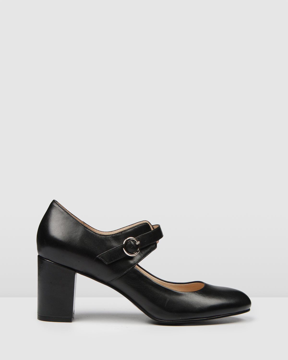ELLA MID HEELS BLACK LEATHER