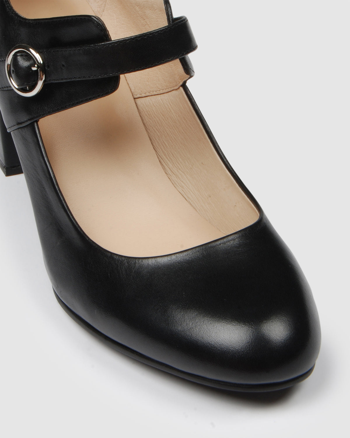 ELLA MID HEELS BLACK LEATHER