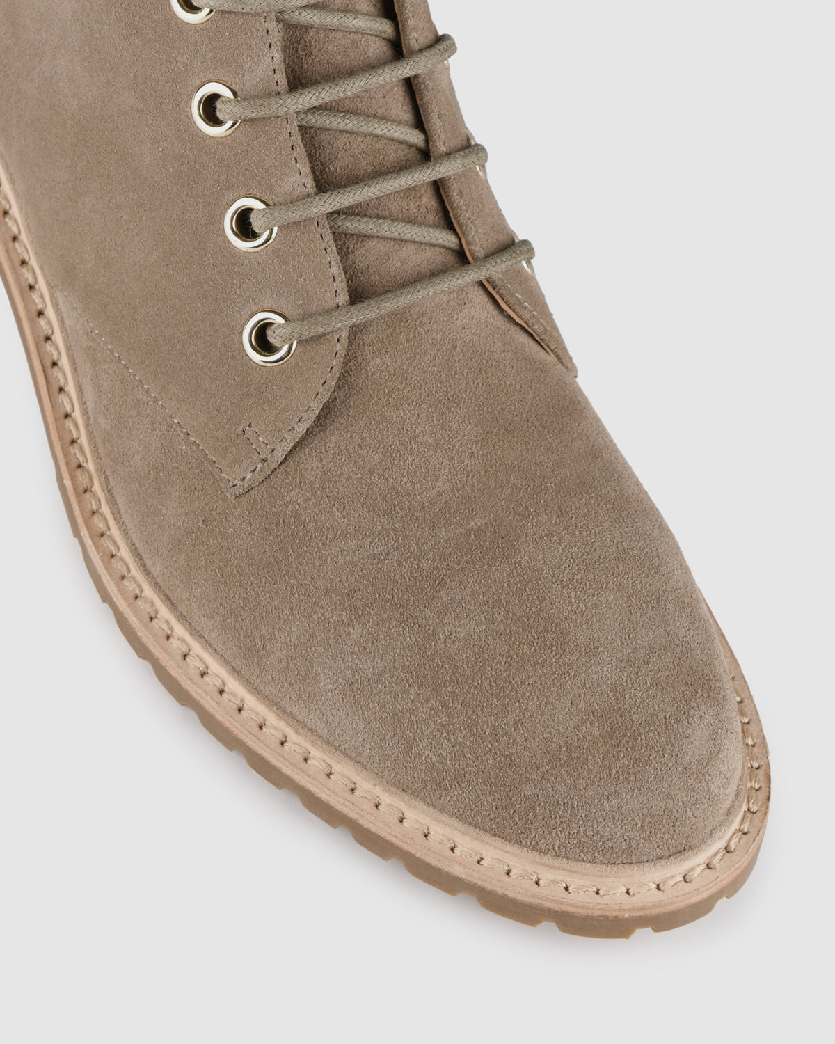 FRANCES FLAT ANKLE BOOT TAUPE SUEDE