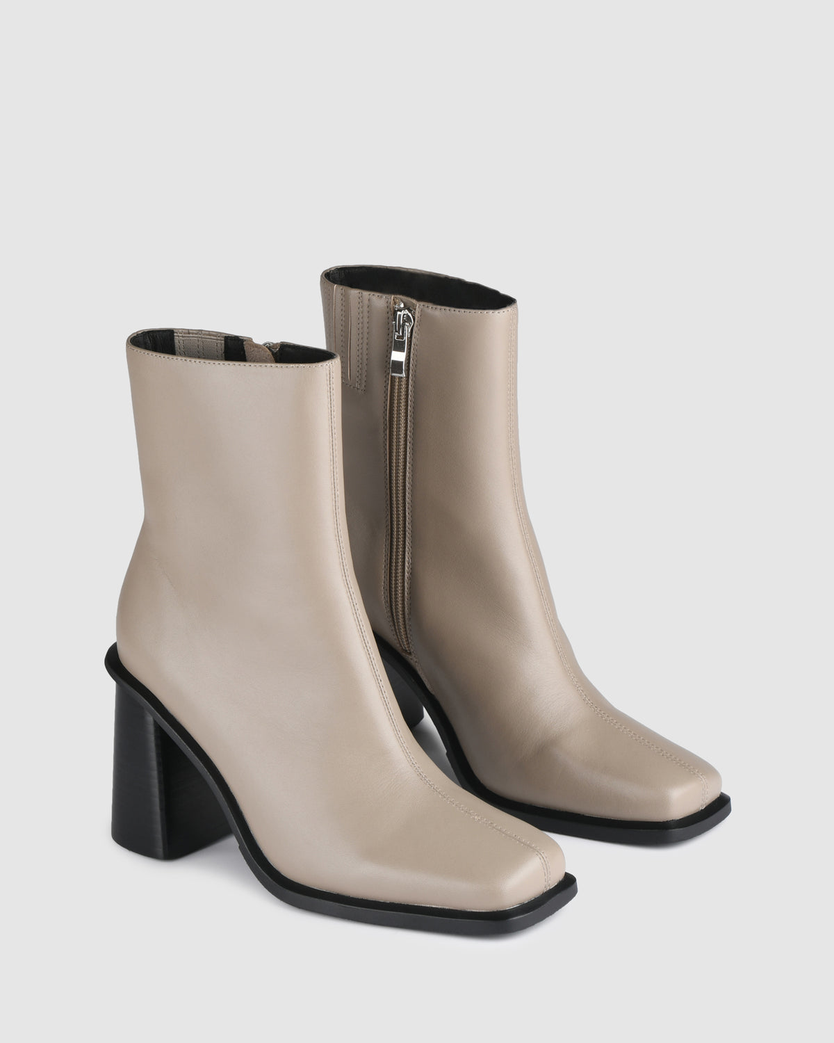 KING HIGH ANKLE BOOTS TAUPE LEATHER